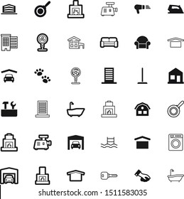 silhouette vector icon set such as: hairdryer, hearth, drum, display, hand, key, ironing, lock, outline, front, lifestyle, mop, sport, wrench, swimming, hairdresser, creative, pool, network, heat