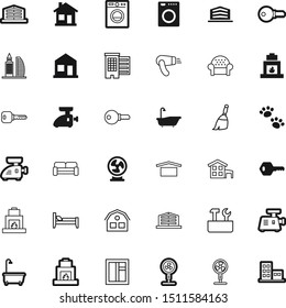 silhouette vector icon set such as: track, floor, hardware, dryer, witch, salon, person, tourism, villa, beauty, cat, roof, spanner, sleep, block, creative, drawing, houses, hairdryer, sweeping