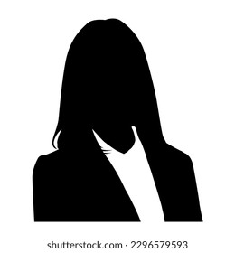 Silhouette vector icon of the upper body of several business woman.