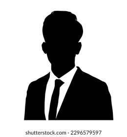 Silhouette vector icon of the upper body of several business man.