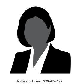 Silhouette vector icon of the upper body of several business woman.