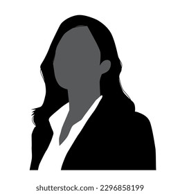 Silhouette vector icon of the upper body of several business woman.