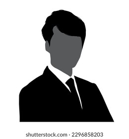 Silhouette vector icon of the upper body of several business man.