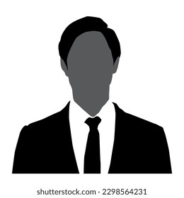 Silhouette vector icon of the upper body of several business man.