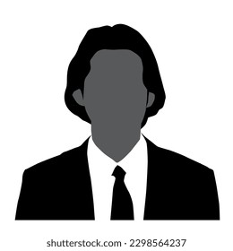 Silhouette vector icon of the upper body of several business man.