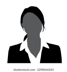 Silhouette vector icon of the upper body of several business woman.