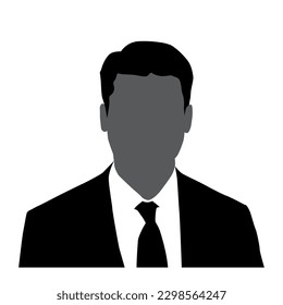 Silhouette vector icon of the upper body of several business man.