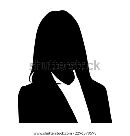 Silhouette vector icon of the upper body of several business woman.