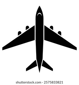 silhouette vector illustration of an airplane icon