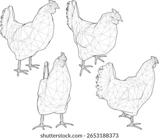 silhouette vector illustration of animal design of laying hen with beak in farm for meat stock