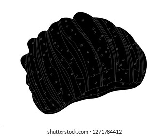 silhouette vector illustration, apple strudel bread