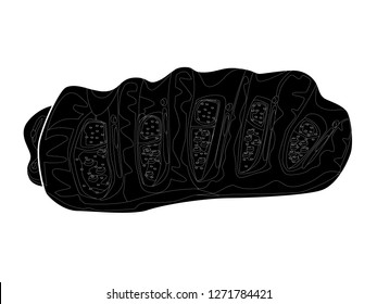 silhouette vector illustration, apple strudel bread