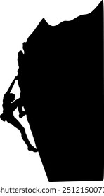 silhouette vector illustration art image of professional climber
