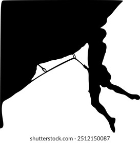 silhouette vector illustration art image of professional climber