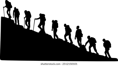 silhueta vetor ilustração arte imagem de escalador profissional