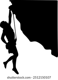 Imagen de arte de la Ilustración vectorial de la silueta del escalador profesional