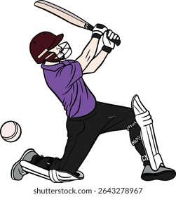 Silhouette vector illustration of a baseball player in action