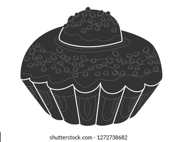 silhouette vector illustration, brioche a tete bread