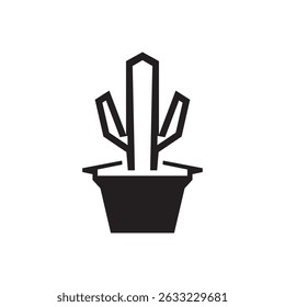 Silueta Ilustración vectorial de plantas de cactus en maceta