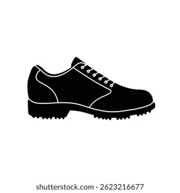 Ilustração De Vetor De Silhueta De Sapato De Golfe De Couro Clássico Com Laços E Pontas