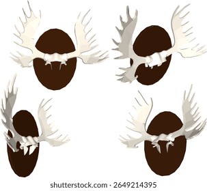 silhouette vector illustration design ornament decoration wild animal horns for interior decoration