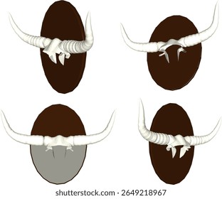 silhouette vector illustration design ornament decoration wild animal horns for interior decoration