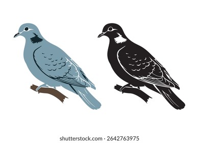 Silhouette vector illustration of dove