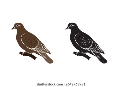 Silhouette vector illustration of dove