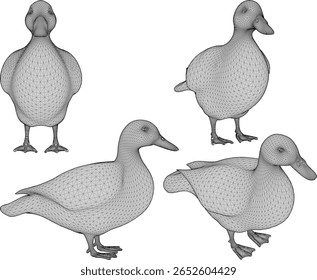 silhouette vector illustration of duck animal design with beak on farm for meat stock