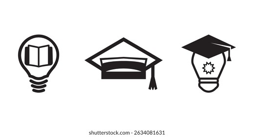 Silhueta ilustração vetorial de ícones educacionais