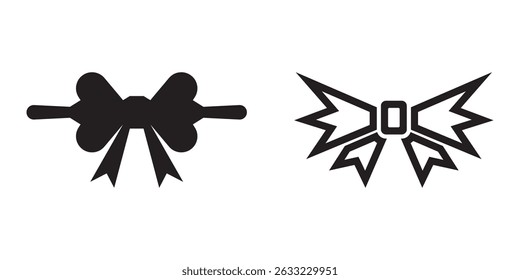 Silhouette vector illustration of fabric bows