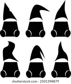 A silhouette vector illustration of gnomes