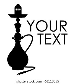 Silhouette vector illustration of hookah. You can place any text here