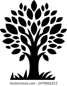 Árbol de iconos de Ilustración vectorial de silueta