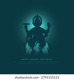 Silhouette vector illustration of lord ganpati for happy Ganesh Chaturthi festival of India. Creative celebration background design.