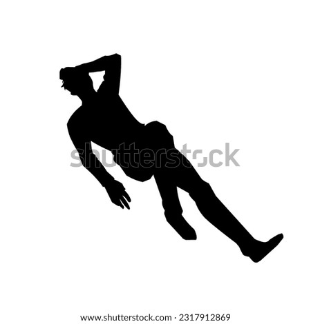 silhouette vector illustration of a man lying down