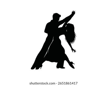 ilustração vetor silhueta de um homem e mulher dançando isolado com fundo branco