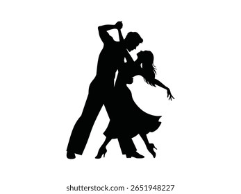 ilustração vetor silhueta de um homem e mulher dançando isolado com fundo branco