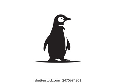 Ilustración vectorial de silueta de un pingüino