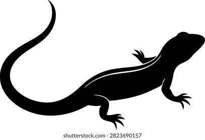 silhouette vector illustration of sander lizard