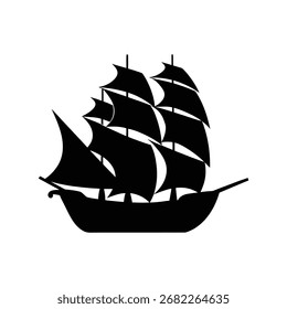 Ilustración vectorial de la silueta de un barco