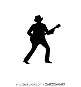 silhouette vector illustration of a singer