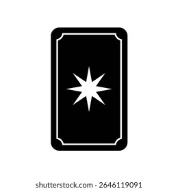Silhouette vector illustration of a tarot card icon.