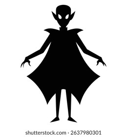 silhouette vector illustration of a vampire with Background.