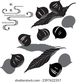 Silhouette vector illustration of various Japanese chestnuts