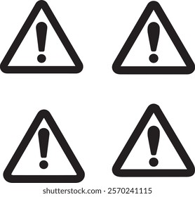 silhouette  vector illustration of a warning sign icon on a white background.