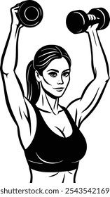 Silhouette Vector Illustration of a Woman Fitness | Workout Design on White Background