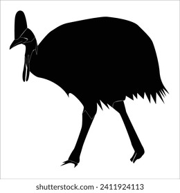 silhouette vector image of a cassowary bird
