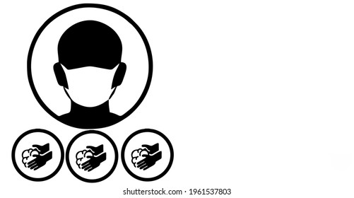 Silhouette vector image of male wearing mask