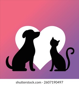 Silhouette Vector image of pet day